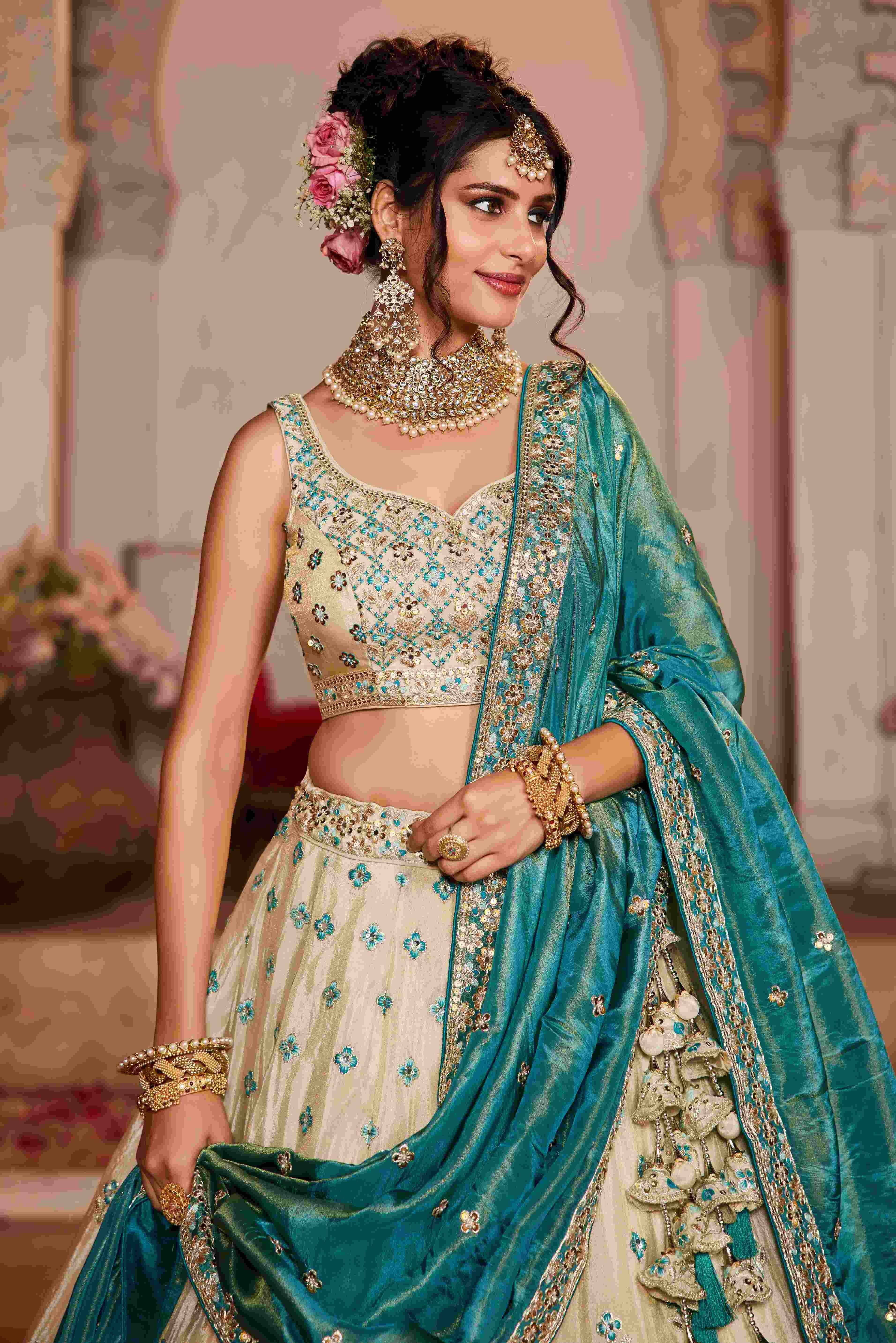 Tissue Silk Designer Lehenga for Elegant Festive Wear - MYLUXURY LANE ENTERPRISE